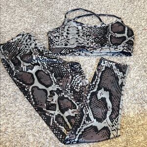 SHEIN Reptile Print  Outfit in Black and Brown